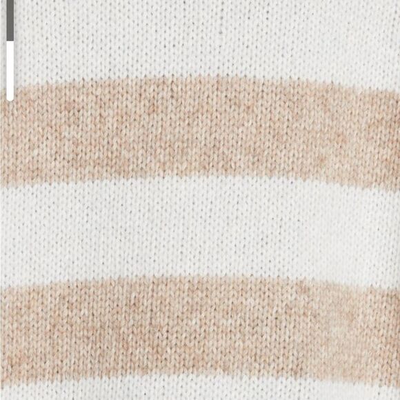NEW! LA LIGNE Marin Striped Knitted Sweater In Cream & Tan Stripes - L - Picture 4 of 15